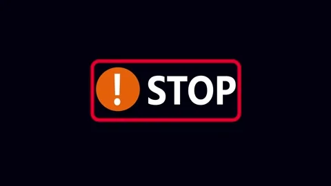 Animated caution stop sign. Broadcast gr... | Stock Video | Pond5