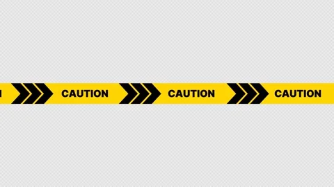 Animated Caution Tape with Moving Warning Arrows Stock Footage 340496019