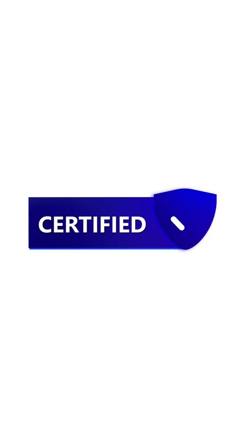 Animated certified seal approved quality guarantee badge. Blue gradient 4 k.. Stock Footage 341613336