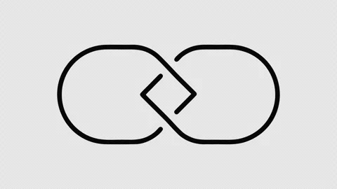 Animated Chain Link Hyperlink URL Web Connection Outline Line Drawing Icon Loop Vídeos de archivo 337254804