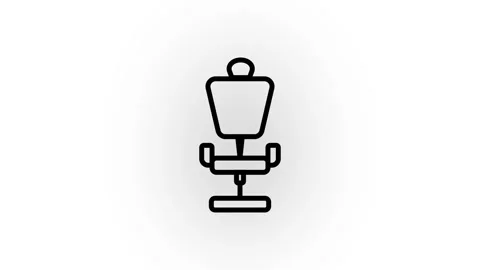Animated chair icon .digital computer chair animation Stock Footage 259280454