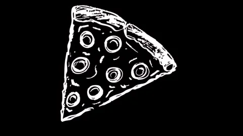 Animated Chalk Sketch Pizza Slice Triangular Illustration 스톡 동영상 309750350