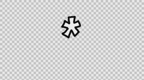 Animated Character Asterisk with Alpha Channel Stock Footage 65313117