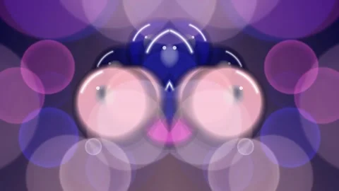 Animated Character with Big Eyes. Stock Footage 330280718