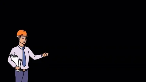 Animated Character Builder stands and says, smooth contour, with Alpha Channel Stock Footage 77281661