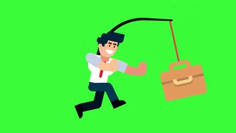 Animated Character Chasing Career Briefcase Stock Footage 319450346