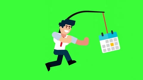 Animated Character Chasing Deadline and Schedule 库存影片 318109860