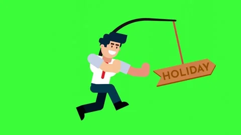 Animated Character Chasing Holiday Board for Vacation Goal Stock Footage 318623145