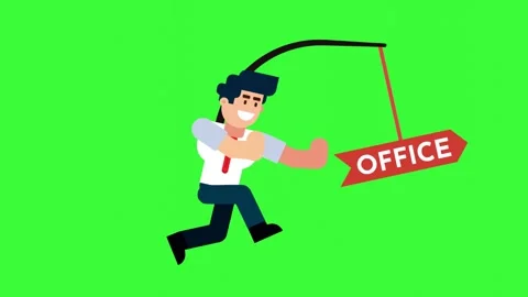Animated Character Chasing Office Goal Vídeos de archivo 318854638