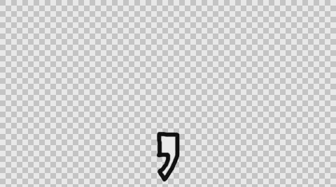 Animated Character Comma with Alpha Channel Stock Footage 65313150