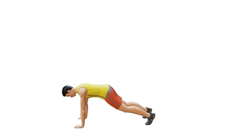 Animated character doing Kick Burpees Stock Footage 281123569