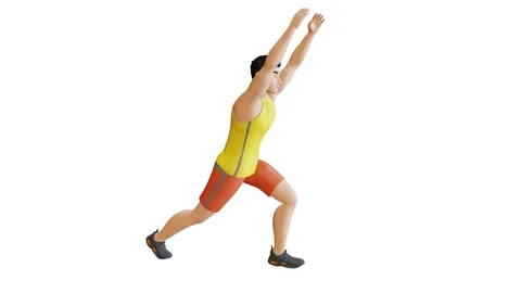 Animated character doing Knee Thrusts-Right Stock Footage 281123665