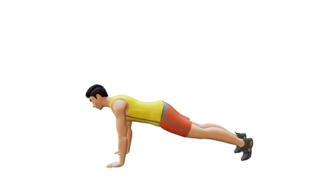 Animated character doing Plank Jacks Stock Footage 281125813