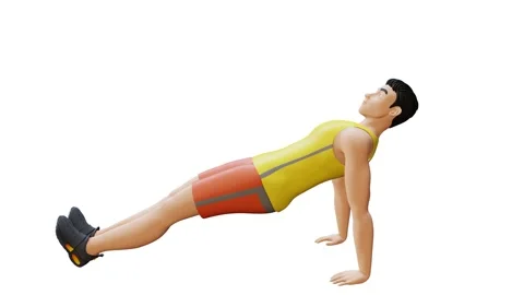 Animated character doing Reverse Plank Stock Footage 281124882