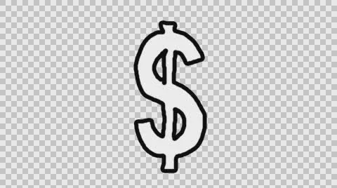 Animated Character Dollar with Alpha Channel Stock Footage 65313163