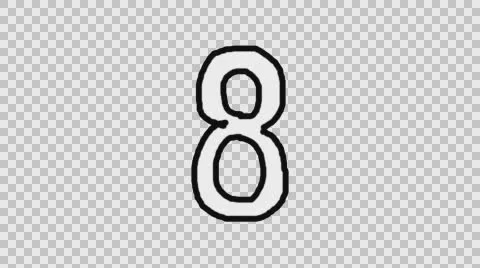 Animated Character Eight with Alpha Channel Vídeos de archivo 65313297