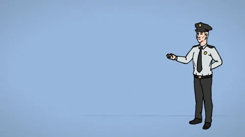 Animated Character Guard Says Stock Footage 49036202