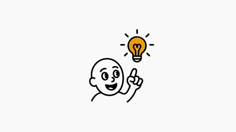 Animated Character with Lightbulb Idea Concept 库存影片 333856529