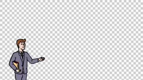 Animated Character Manager Says Stock Footage 49036170