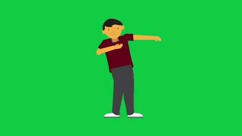 Animated Character Pointing Left with Both Hands Loop Stock Footage 309771908
