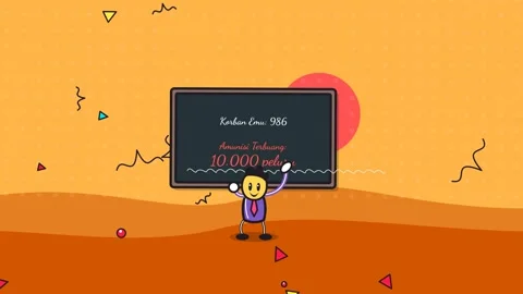 Animated Character Presenting Emu War Stats On Blackboard 스톡 동영상 341397538