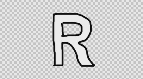Animated Character R with Alpha Channel Stock Footage 65313485