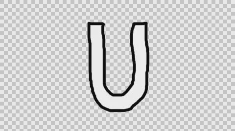 Animated Character U with Alpha Channel Stock Footage 65313506
