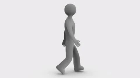 Animated character walks. Seamless loop. Alpha channel. Stock Footage 64211148