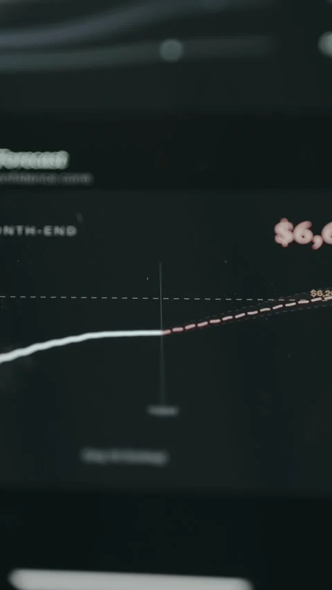 Animated chart illustrating forecasted month-end balance Stock Footage 332084763