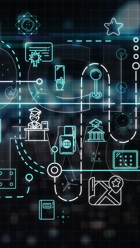 Animated charts and graphs on a CPU canvas Stock Footage 326617681