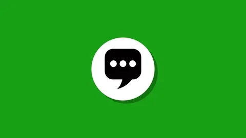 Animated chat bubble icon with dots appearing and disappearing on green scr.. Stock Footage 329272575