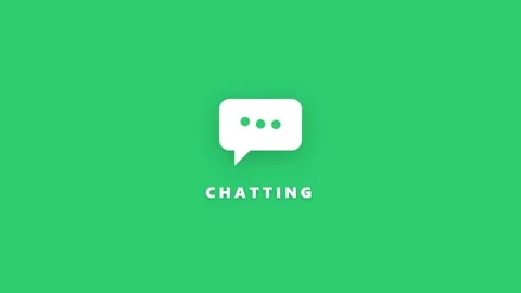 Animated Chat Bubble Icon with Text Chatting on Green Background Stock-Footage 346243612
