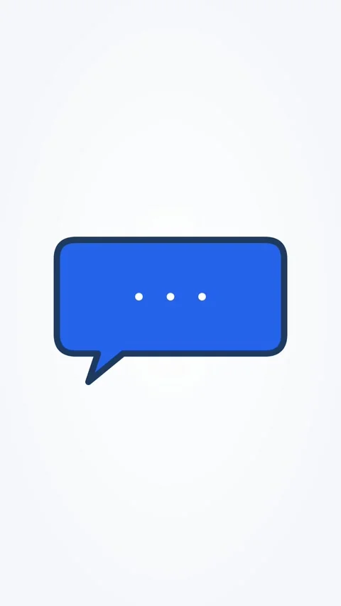 Animated chat bubble icon typing, vertical 9:16 seamless loop HD motion Stock Footage 345160930