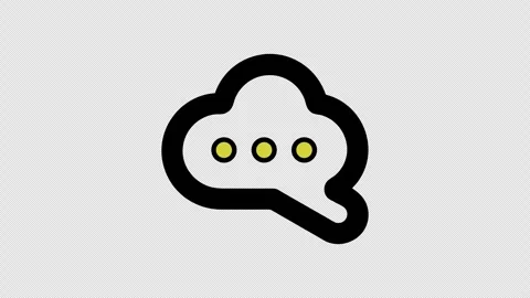 Animated Chat Message Bubble Line Icon with Typing Dots Alpha Channel Stock Footage 337376032
