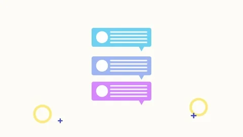 Animated chat message bubbles appearing and disappearing on clean backgroun.. Stock Footage 334268857