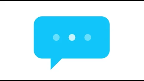 Animated Chat Message Icon on White Background Vídeos de archivo 334371121