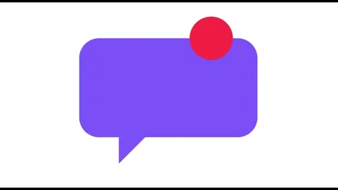 Animated Chat Notification Icon on White Background Vídeos de archivo 334371054