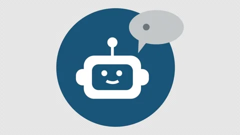 Animated Chatbot Icon with Speech Bubble Appearing on Transparent Backgroun.. Vidéo 346981684