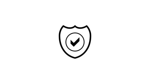 Animated check Icon or Protection symbol. Check mark shield symbol 스톡 동영상 336549398