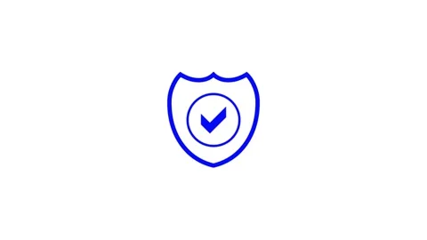Animated check Icon or Protection symbol. Check mark shield symbol Stock Footage 336549399