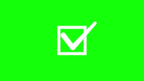 Animated Check Mark in Black Square Green Screen Success Validation Icon Stock Footage 312415841