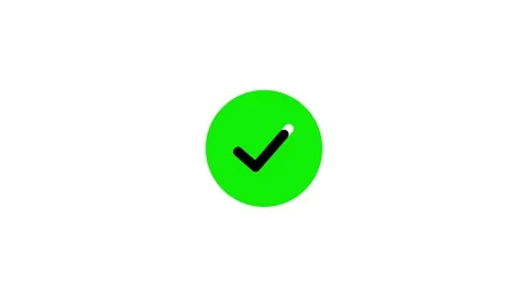 Animated check mark icon in green circle. green check mark sign on a transp.. Stock Footage 307422981