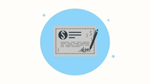 Animated check with pen signing it motion graphic for financial business. Stock-Footage 334263217
