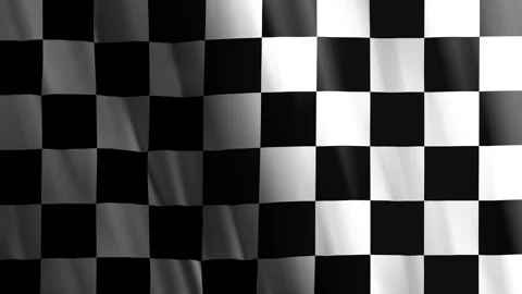 Animated Checkered Flag Waving in Black and White Stock Footage 286198963