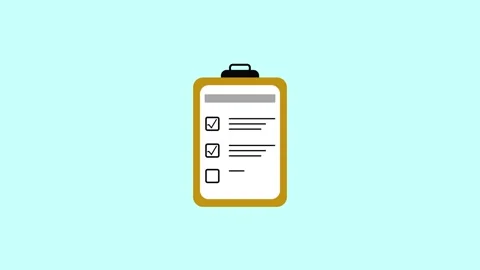 Animated checklist appears on a clipboard, symbolizing task completion and .. 動画素材 331297633