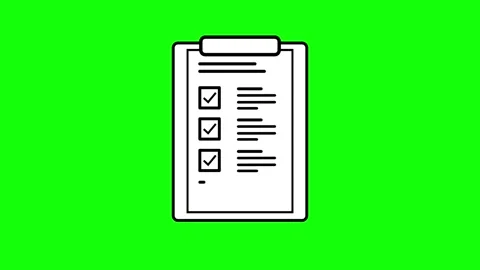 Animated checklist board list icon green screen 4k looping Stock Footage 300655013