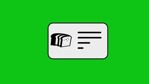 Animated checklist with bread icon showing nutritional list on green screen.. 스톡 동영상 346497281