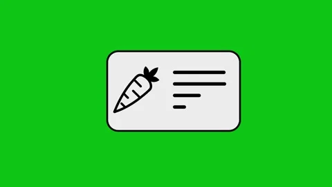 Animated checklist card featuring carrot icon on green screen background. Stock Footage 346497222