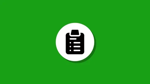Animated checklist clipboard icon on a round white button with subtle shado.. Stock Footage 327762513