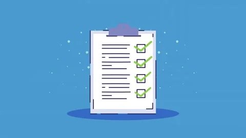 Animated checklist on clipboard showing task completion progress. Stock Footage 339269085